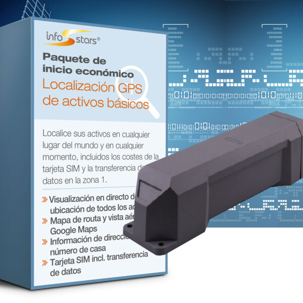 Localizador GPS con batería plus LTE (GL502) y paquete de software básico de seguimiento de activos