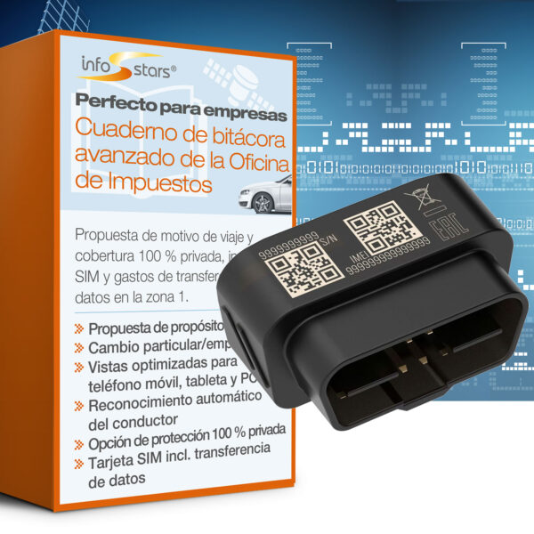 Seguimiento GPS Plug & Play (FMB020) con paquete avanzado de libro de registro de viajes para la Agencia Tributaria