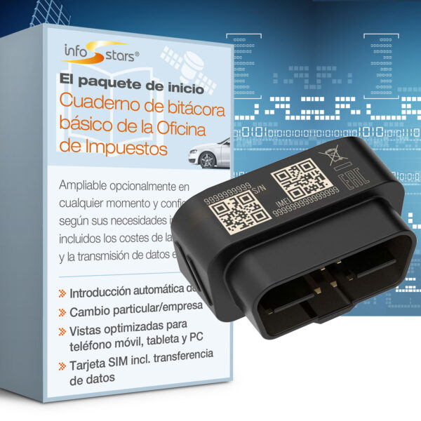 Seguimiento GPS Plug & Play (FMB020) con paquete básico de libro de registro de viajes para la Agencia Tributaria