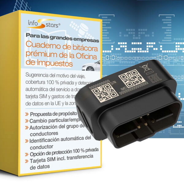 Seguimiento GPS Plug & Play (FMB020) con paquete premium de libro de registro de viajes para la Agencia Tributaria
