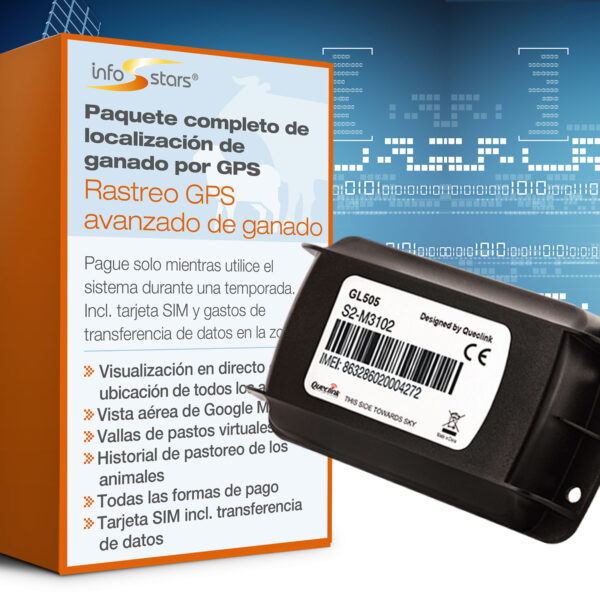 Localizador GPS con batería estándar (GL505) y paquete de software avanzado de seguimiento GPS de ubicación de ganado