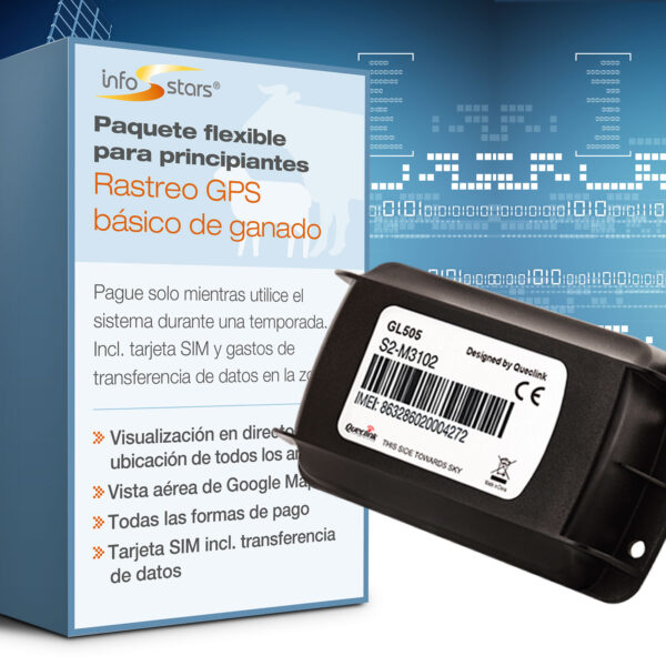 Localizador GPS con batería estándar (GL505) y paquete de software básico de seguimiento GPS de ubicación de animales