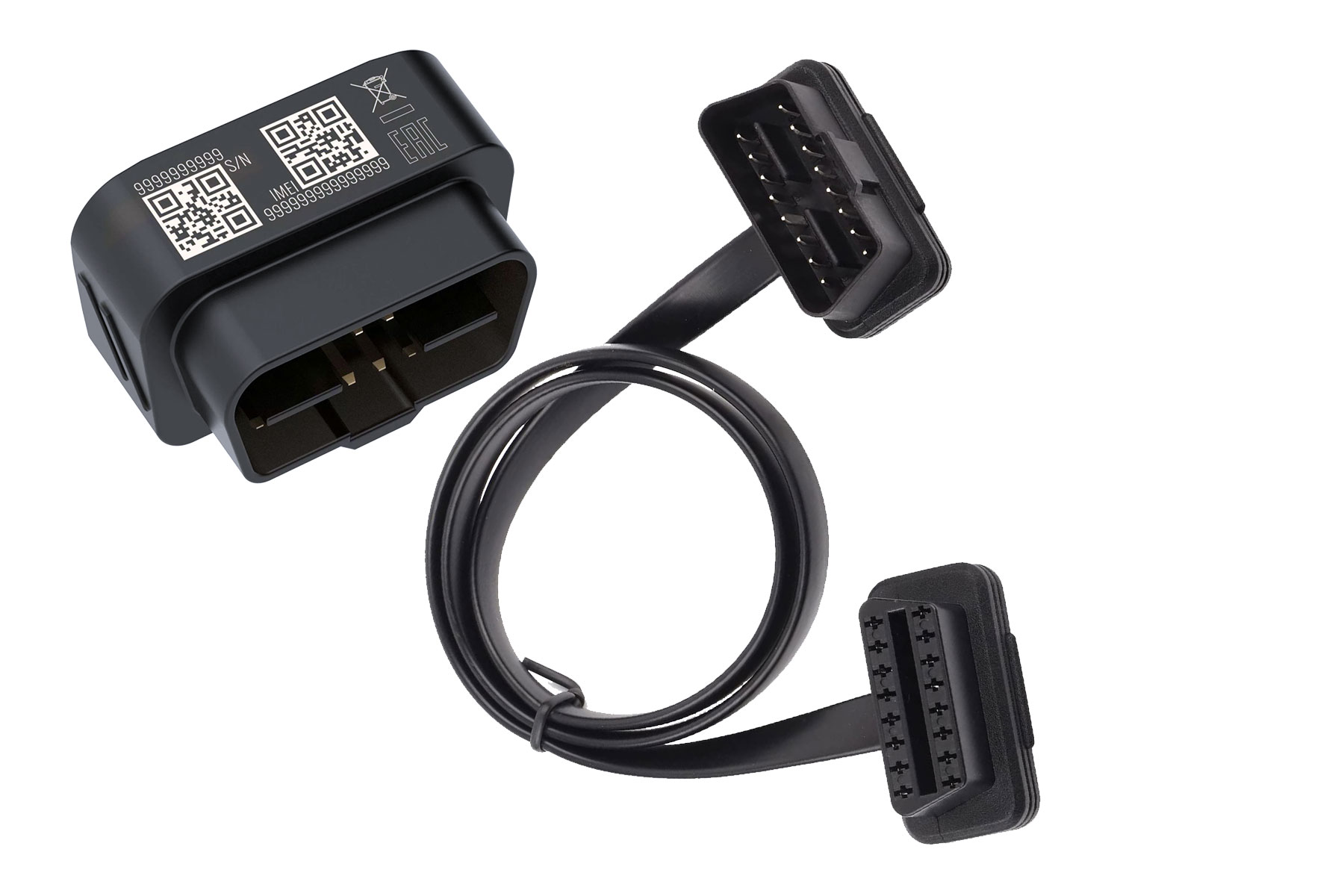 OBD2 Verlängerungskabel 9 pin mit Flachstecker 1m - GPS Infostars