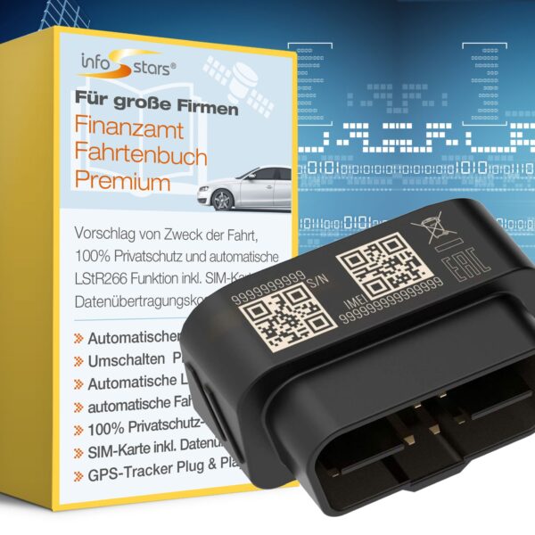 GPS-Tracker Plug & Play (FMB020) mit Finanzamt Fahrtenbuch Premium Paket